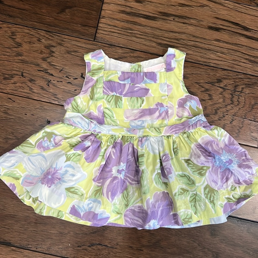 Janie and Jack flower shirt with bow detail, 12 to 18 months